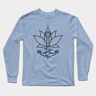 Anchor with Lotus flower Long Sleeve T-Shirt